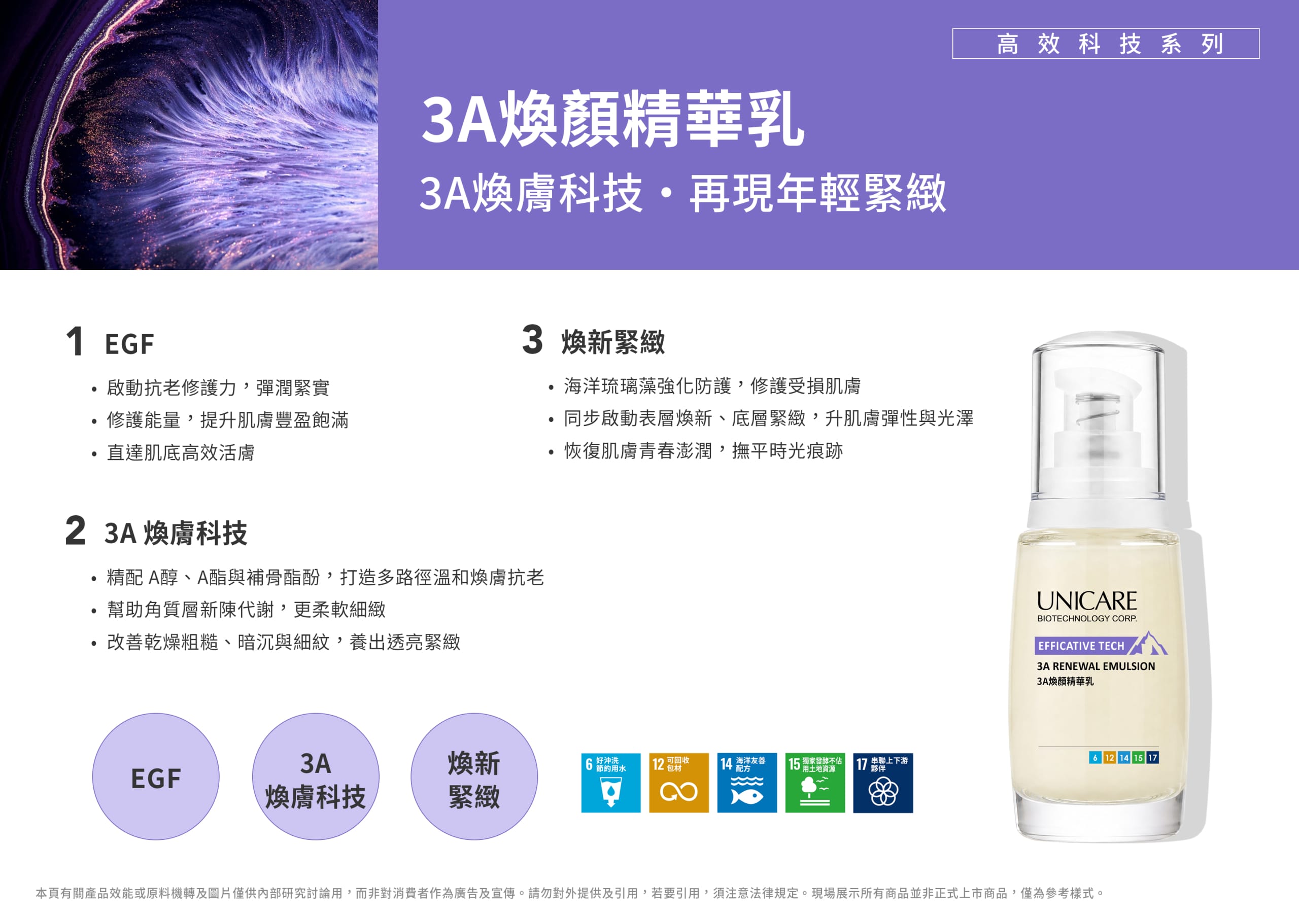 Unicare 3A Renewal Emulsion — Anti-Aging Skincare Odm | Bio Taiwan 2026